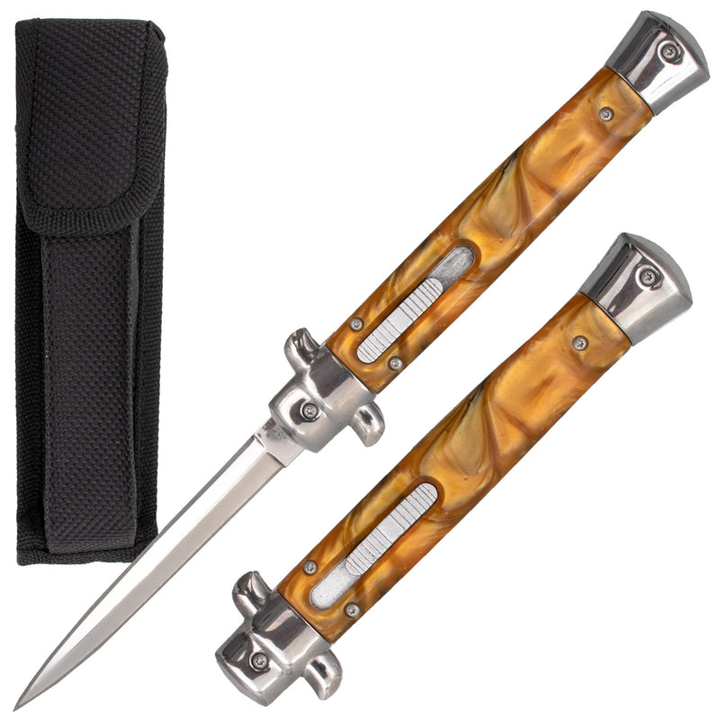 10 Inch Italian Style Automatic OTF  Mob Monster (Amber Color)