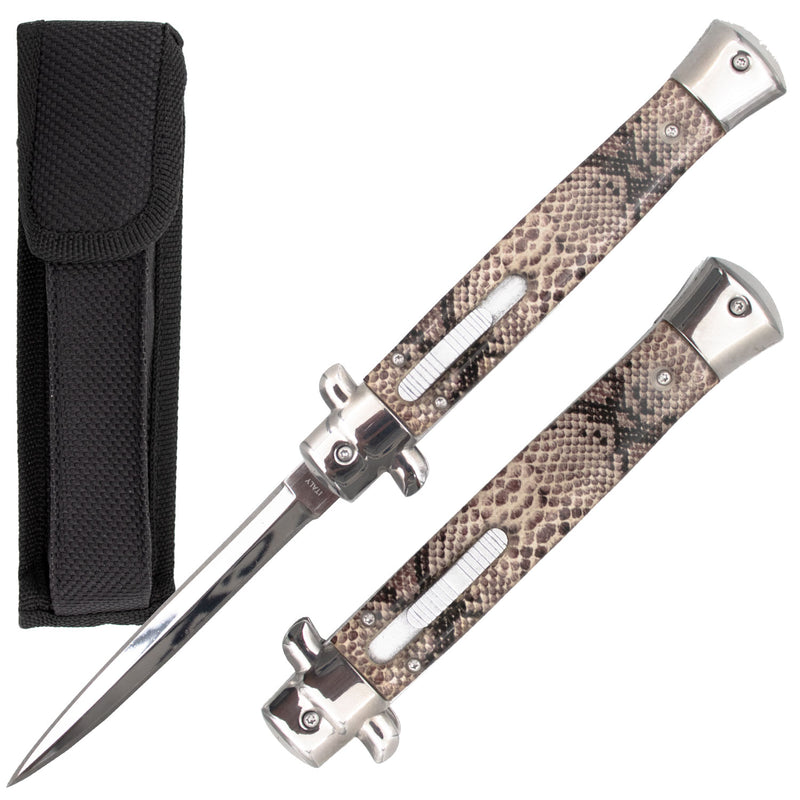 10 Inch Italian Style Automatic OTF  Mob Monster (Snake Skin Style Handle)