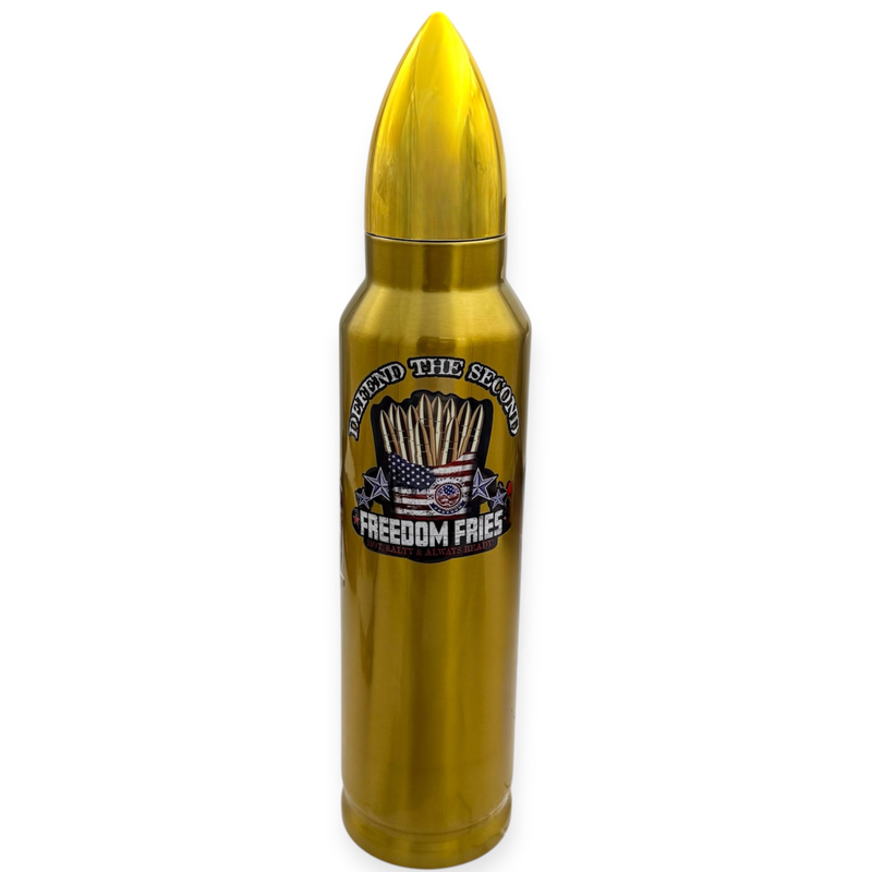 Bullet shaped flasks Freedom Fries