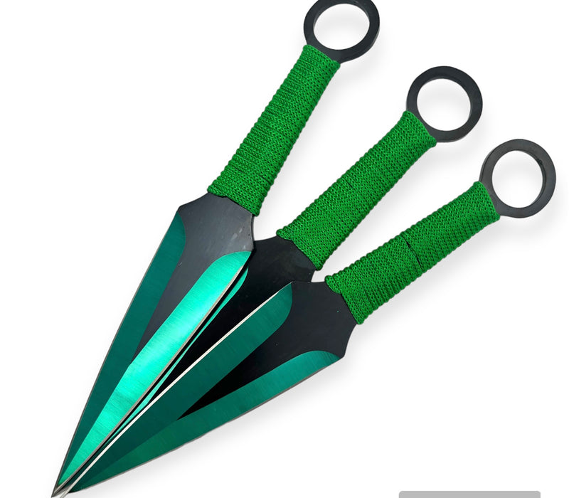 3 PC Throwing knives Green