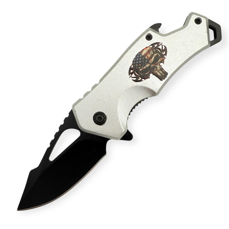 DROP POINT WHITE  AMERICAN SKULL