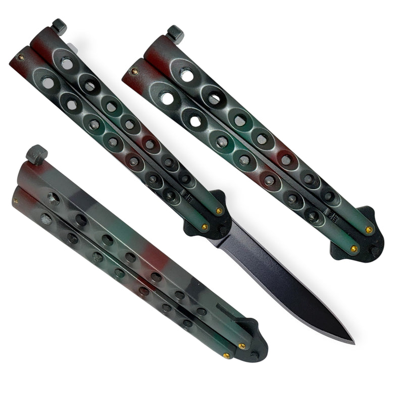 Heavy Duty Camo  Drop Point Dual Flip side folding knife Made in Taiwan