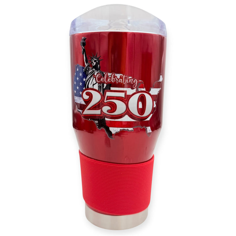 Coolie  Tumbler Red Color 24 OZ Color Customized Celebrating 250