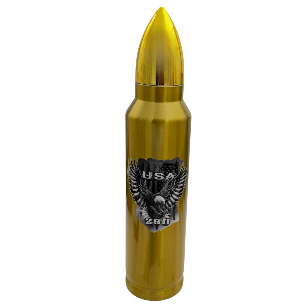 Bullet shaped flasks USA 250 White/Black