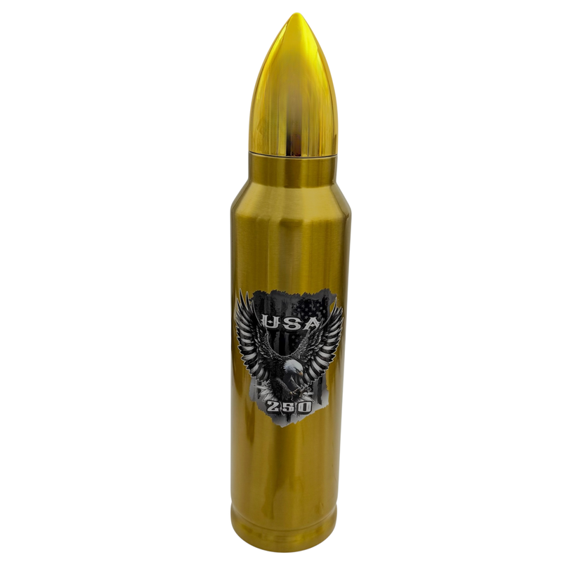 Bullet shaped flasks USA 250 White/Black