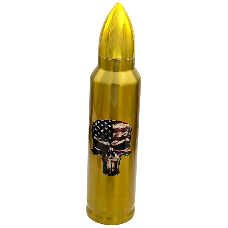 Bullet shaped flasks American Skulls