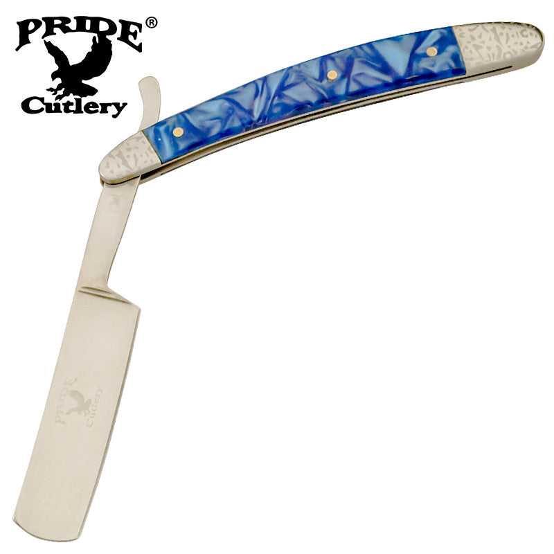 10 Inch Pride Cutlery Straight Razor - Blue Dream, , Panther Trading Company- Panther Wholesale