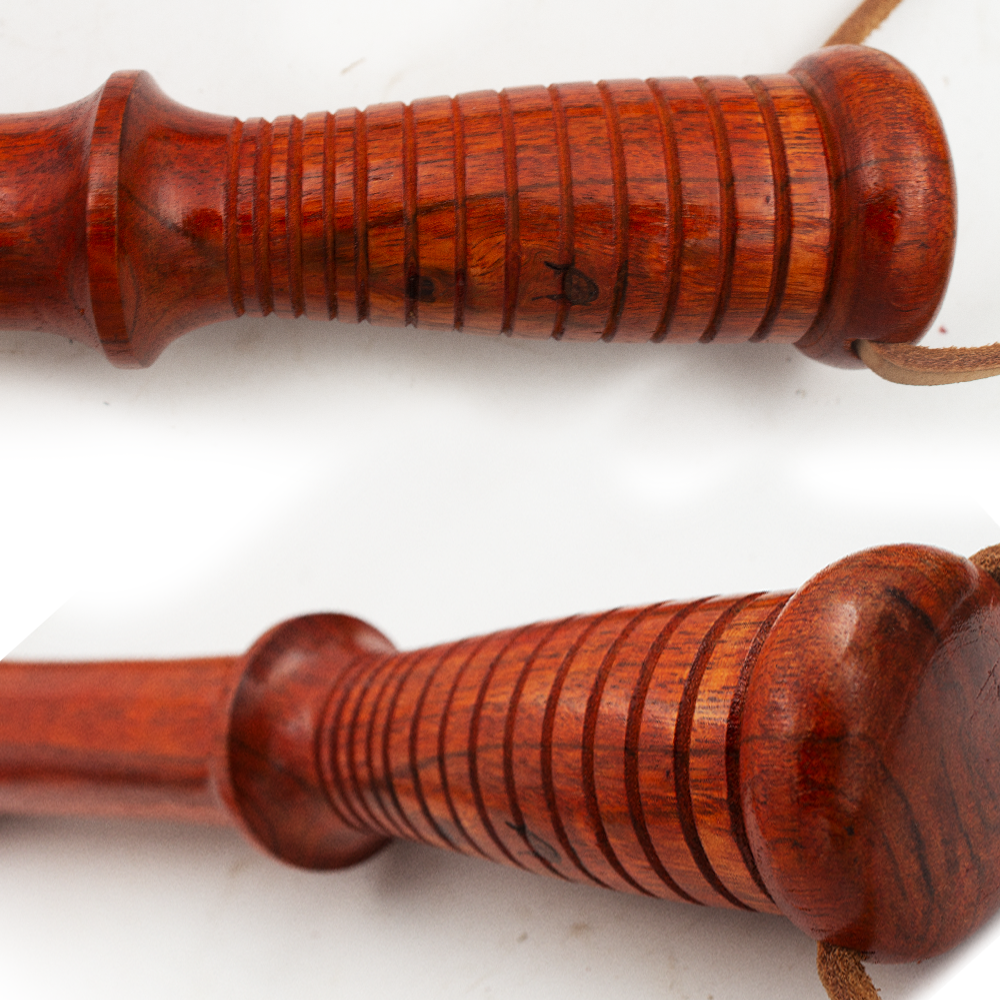 Red Deer Wooden Tire Checker with Leather Carrying Strap - Bright Cherry Color