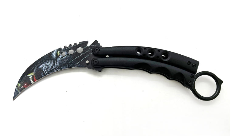 8.5 Inch Tiger-USA  Karambit Butterfly  - WOLF