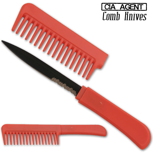 CIA Agent Comb Knife (Red), , Panther Trading Company- Panther Wholesale