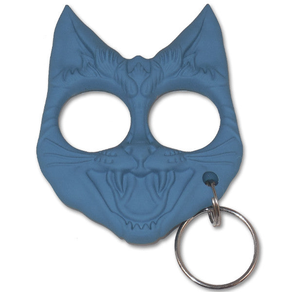 Public Safety Evil Cat Keychain - Royal Blue, , Panther Trading Company- Panther Wholesale