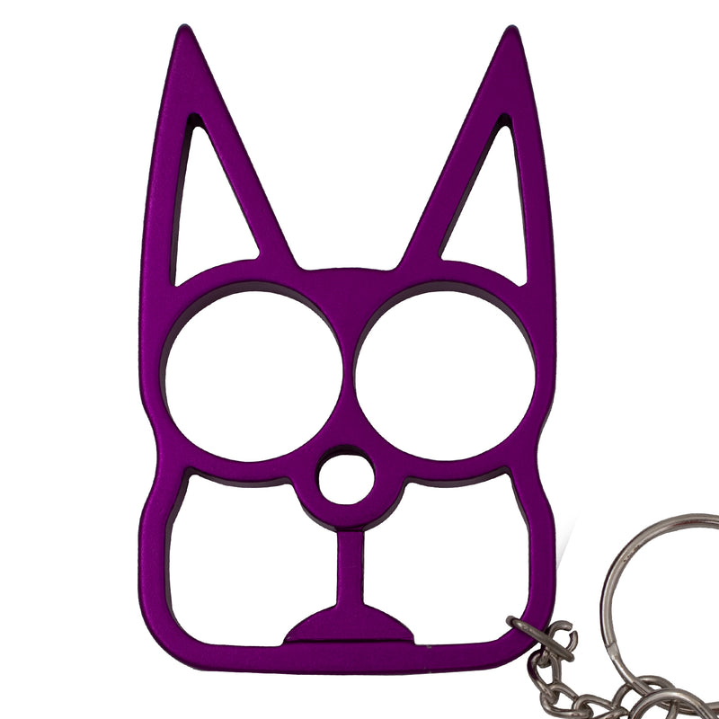 Cat Public Safety Keychain - Purple