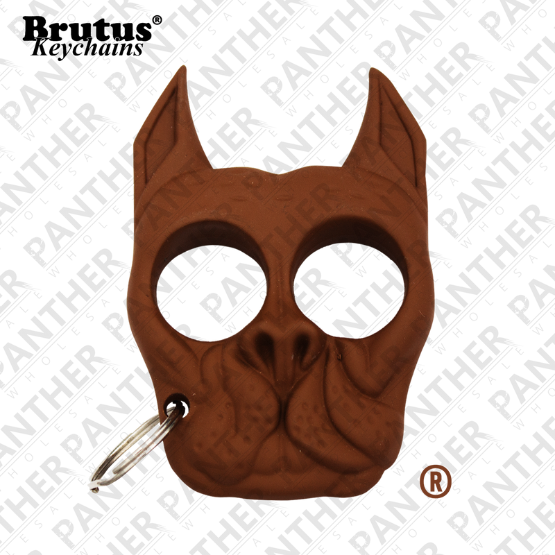 Brutus the Bull Dog - Public Safety Keychain - Brown, , Panther Trading Company- Panther Wholesale