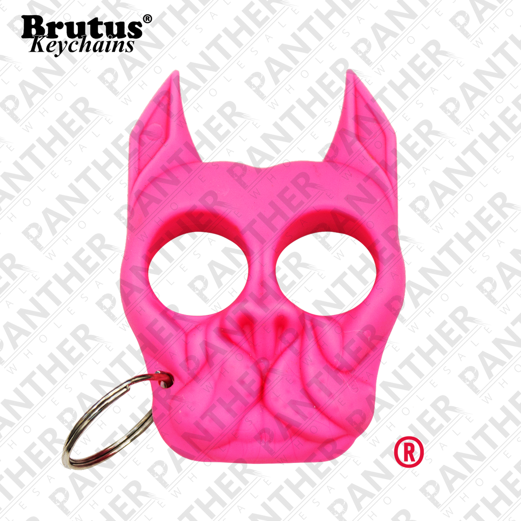 Brutus the Bull Dog - Public Safety Keychain - Hot Pink