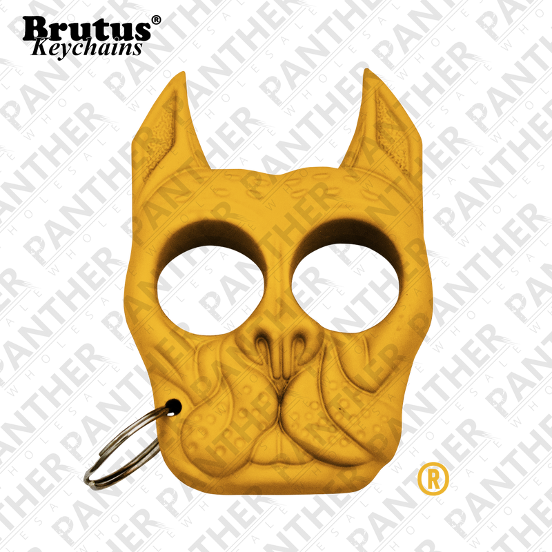 Brutus the Bull Dog - Public Safety Keychain - Yellow, , Panther Trading Company- Panther Wholesale