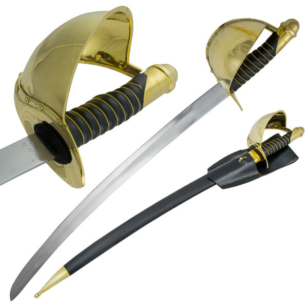thumbnail image 2 of K Exclusive 1860 US Navy Cutlass Sword – Carbon Steel Blade, Full Tang, Leather Wrapped Handle – 31.5" Replica 2 of 5