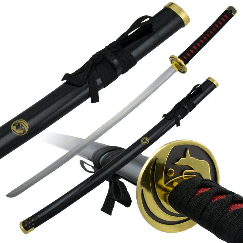 Golden Wolf Katana Sword with Gold Finish Guard, , Panther Trading Company- Panther Wholesale