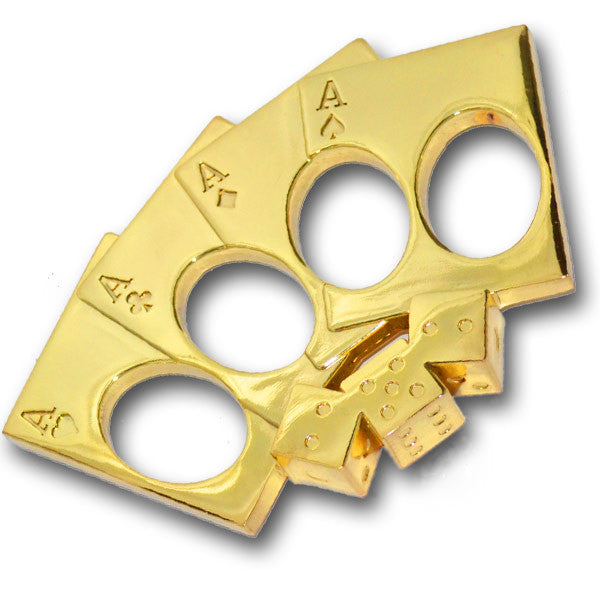 Tiger Tactical Lucky Punch Paper Weight/Brass buckle - Gold, , Panther Trading Company- Panther Wholesale