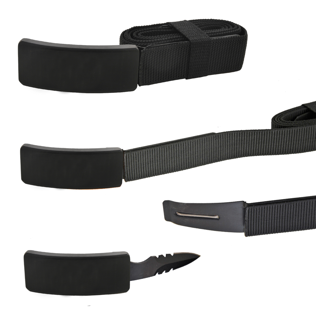 CIA Secret Agent Public Safety Belt Knife - Black Wood