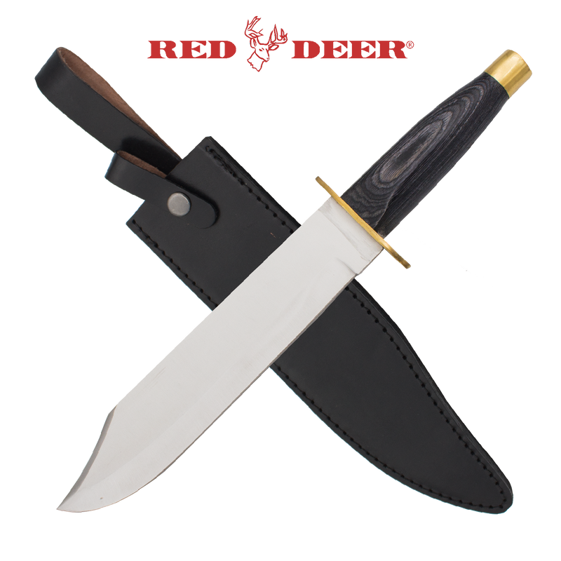 Red Deer Bowie Knife Wooden Handle, , Panther Trading Company- Panther Wholesale