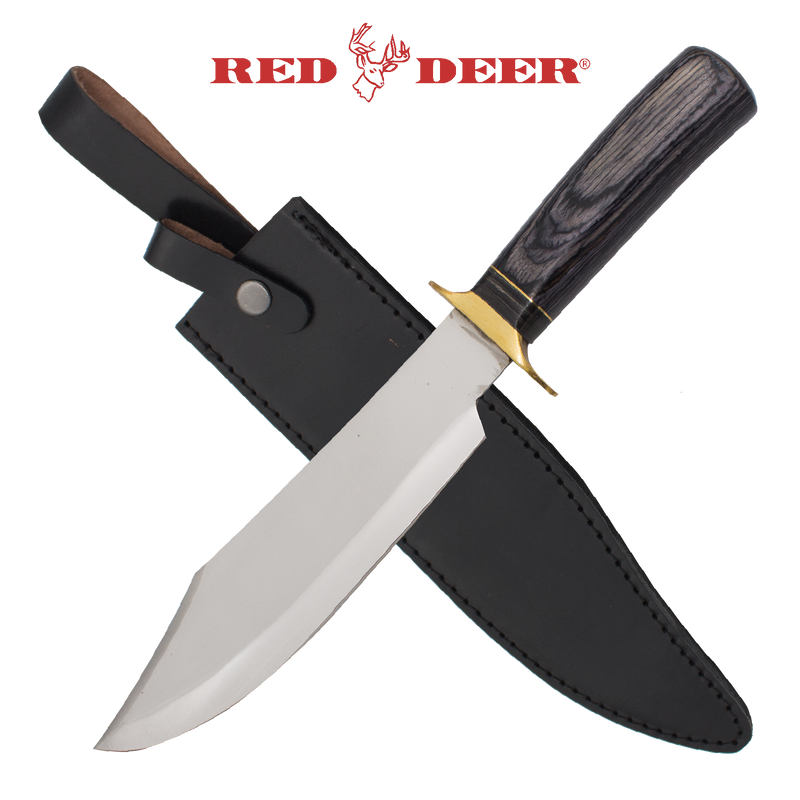 Red Deer Bowie Knife Wooden Handle, , Panther Trading Company- Panther Wholesale