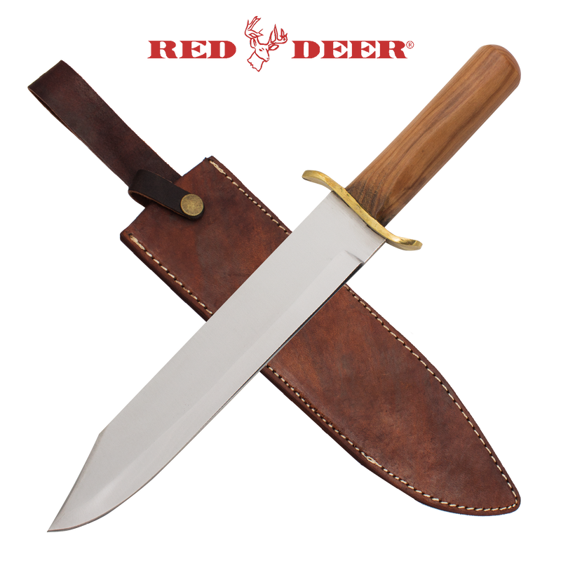Red Deer Bowie Knife Wooden Handle, , Panther Trading Company- Panther Wholesale