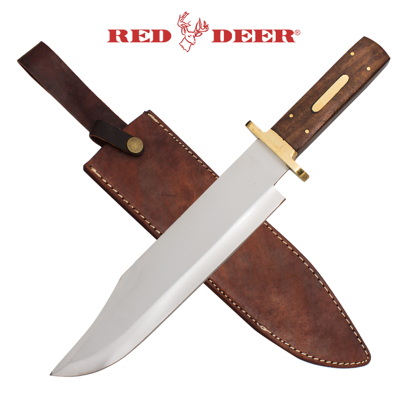 Red Deer Bowie Knife Wooden Handle, , Panther Trading Company- Panther Wholesale
