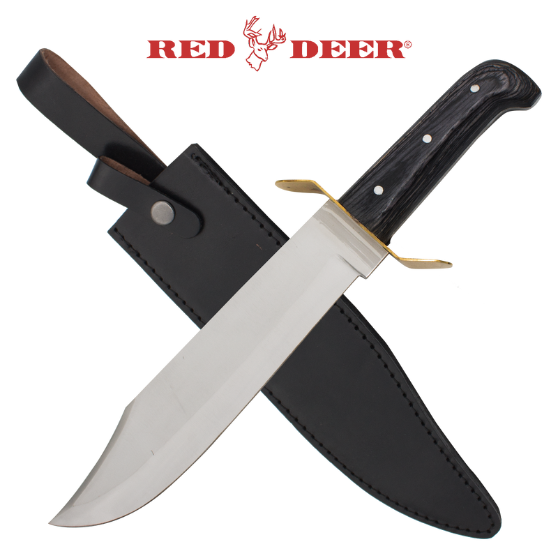 Red Deer Bowie Knife Wooden Handle, , Panther Trading Company- Panther Wholesale