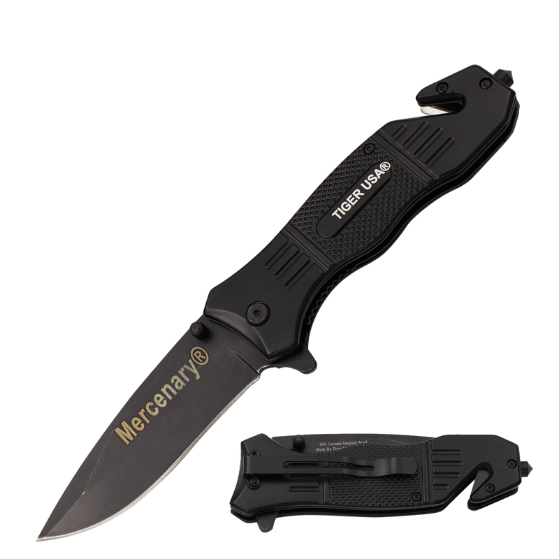 Mercenary Trigger Action Liner Lock Drop Point Blade Knife, , Panther Trading Company- Panther Wholesale