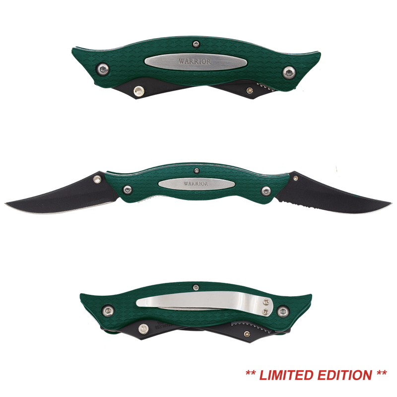 10 inch Warrior Super Knife Green Stainless Steel- Double Edge