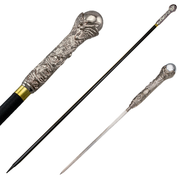 Dante's Inferno Silver Walking Cane with Hidden Sword – Panther