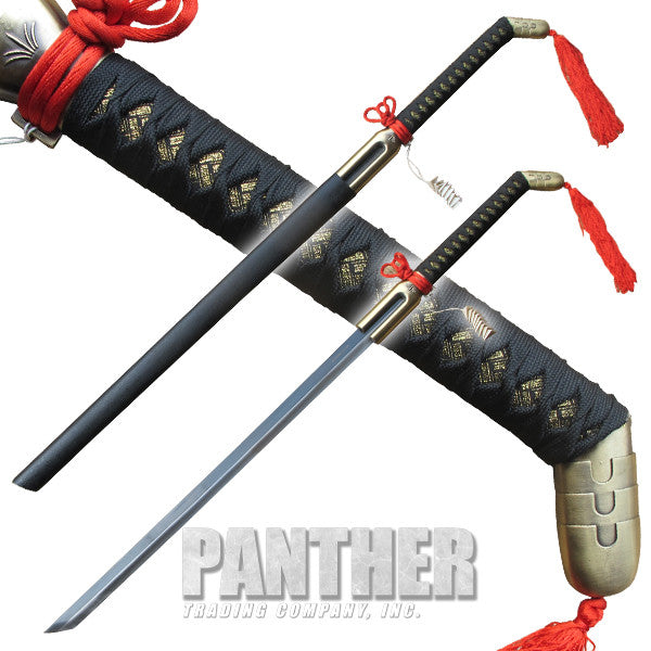 Noble Katana with Red Fabric Antique Brass Finish, , Panther Trading Company- Panther Wholesale