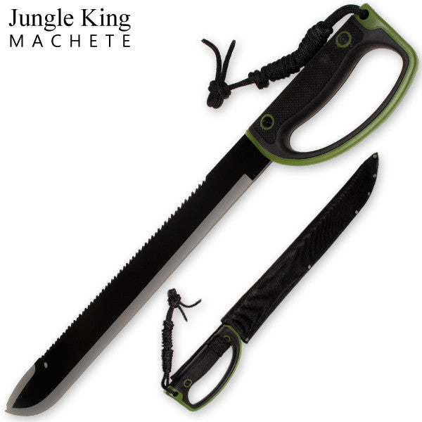 23.85 Inch Jungle King Machete Enclosed Handle - Camo Green, , Panther Trading Company- Panther Wholesale