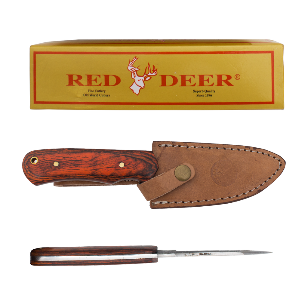 Pakka Hunter Red Deer® Full Tang File Steel Nessmuk Back Pakka Wood Hunting Knife