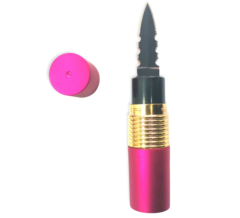 4.5 Inch Pucker-Up Lipstick Knife (DARK PURPLE  AND GOLD)
