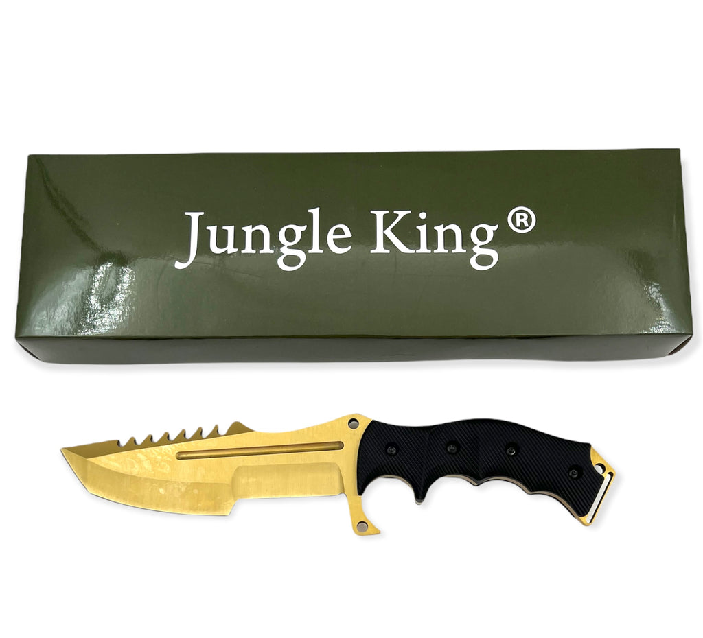 Tanto Blade jungle King tactial knife  with case GOLD