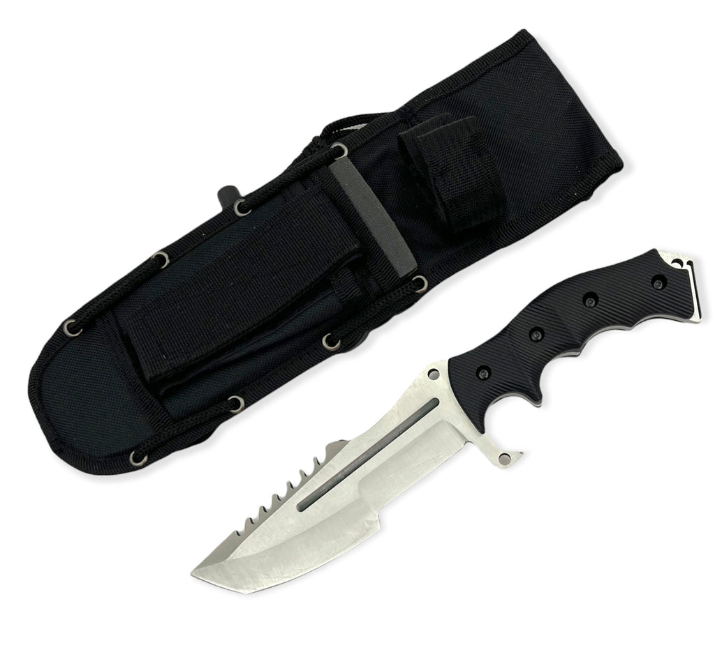 Tanto Blade jungle King tactial knife  with case SILVER