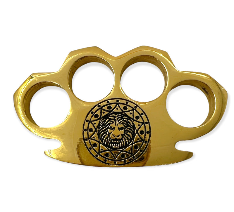 REAL BRASS Knuckle Paperweight BLACK lion