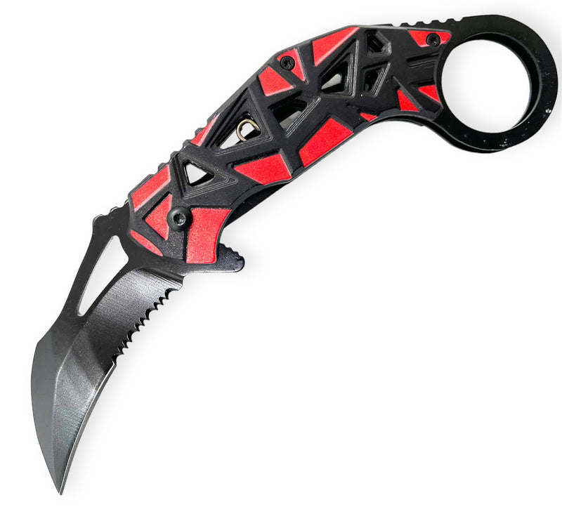 Tiger USA Spring Assisted Knife Karambit  Red