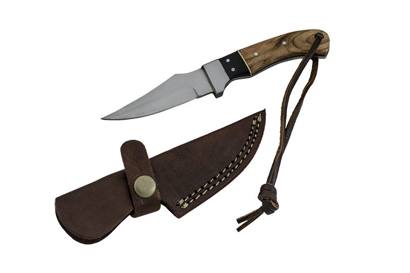 Red Deer Mega Buffalo Full Tang Pakka Wood Handle 440 Stainless Steel Genuine Leather Sheath, , Panther Trading Company- Panther Wholesale