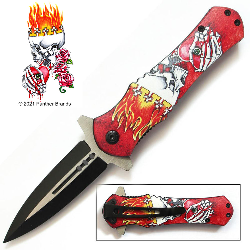 Tiger-USA Spring Assisted Knife - Take a Heart