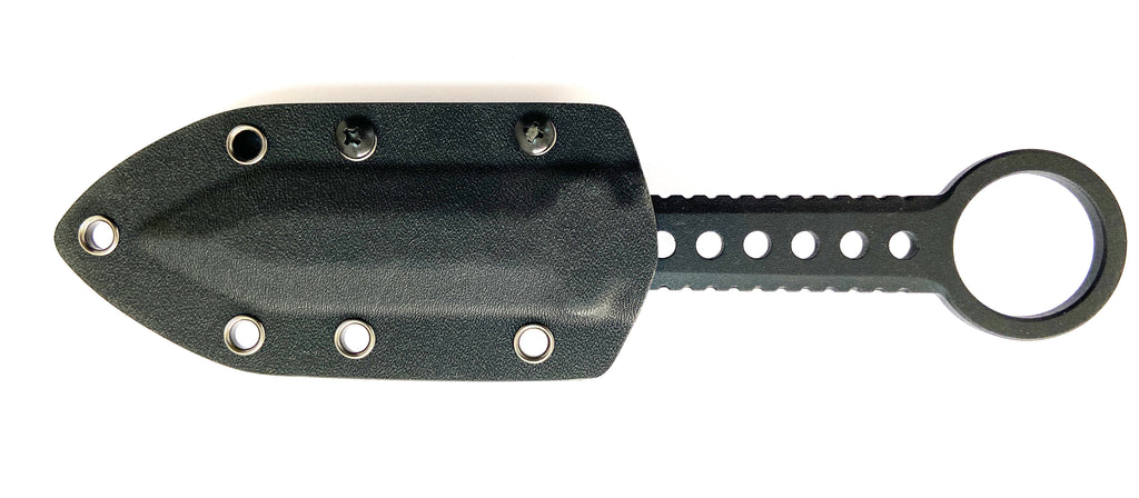 All Black Double Edge Boot Knife W clip Lux