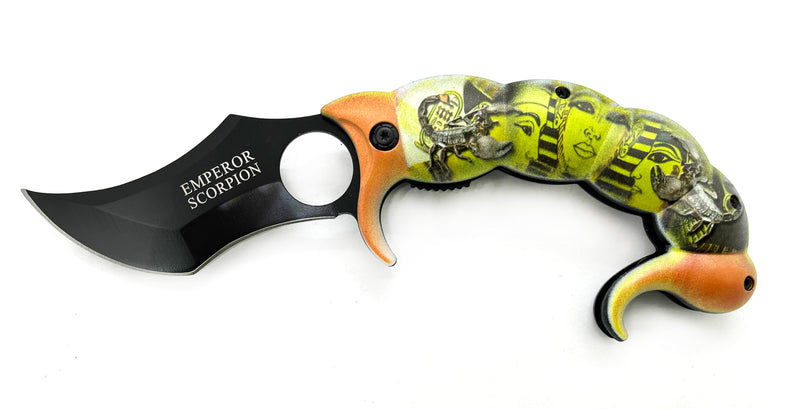 Tiger-USA® Spring Assisted Scorpion Tail  Arizona GREEN and ORANGE