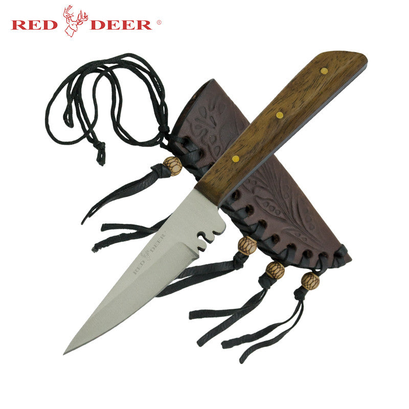 Small Red Deer Patch Knife with Sheath, , Panther Trading Company- Panther Wholesale