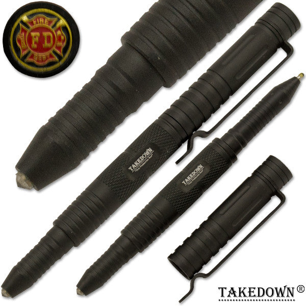Fire-Fighter Tactical public safety Pen With Window Breaker Black, , Panther Trading Company- Panther Wholesale