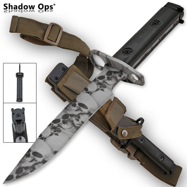 Heavy Duty Shadow Ops Bayonet Undead Skull - Grey, , Panther Trading Company- Panther Wholesale