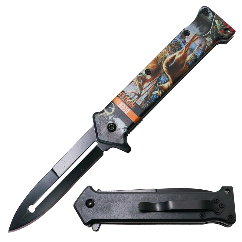 Tiger-USA Spring Assisted Knife - DEER HUNTER