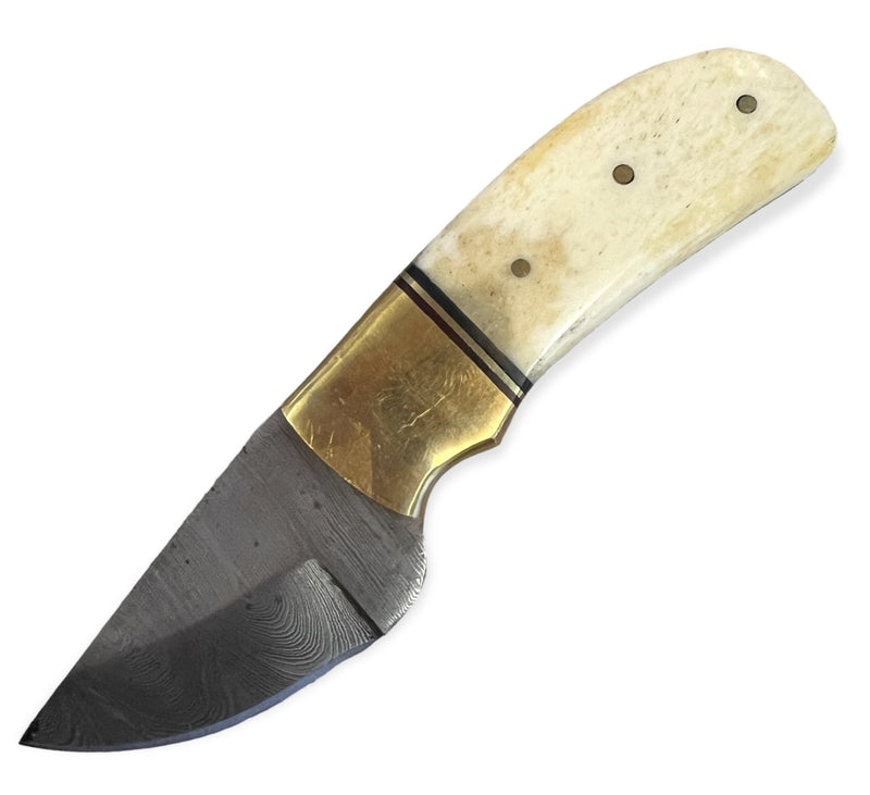 Red Deer® Damuscus Hunting Knife W. Case Wood Handle