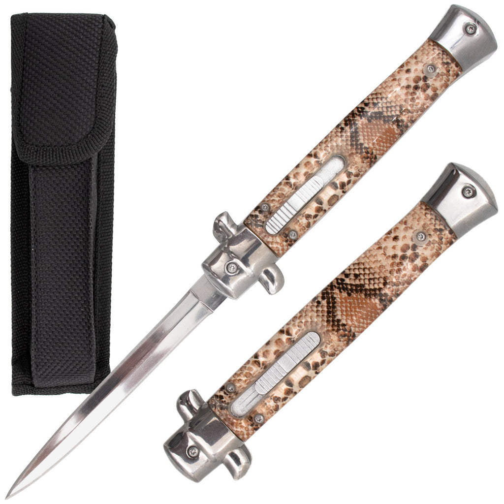 10 Inch Italian Style Automatic OTF  Mob Monster (Snake Skin  Style)