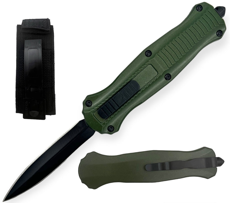 7.75 inch Otf Green Black Blade   w/ Nylon Sheath